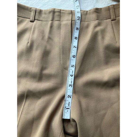 VTG Talbots Medium P Suit Set jacket and pants Wide Leg Wool Stretch Tan Beige - Picture 6 of 16